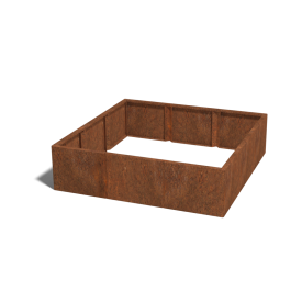 Cortenstaal plantenbak XXL - Vierkant - 150 x 150 x 30 cm - Zonder bodemplaat