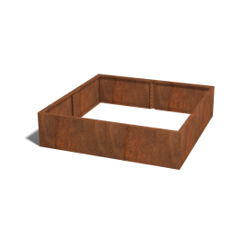 Cortenstaal plantenbak XXL - Vierkant - 160 x 160 x 30 cm - Zonder bodemplaat