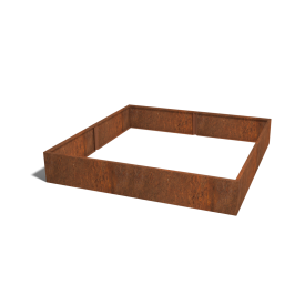 Cortenstaal plantenbak XXL - Vierkant - 240 x 240 x 30 cm - Zonder bodemplaat