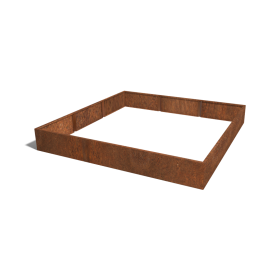 Cortenstaal plantenbak XXL - Vierkant - 300 x 300 x 100 cm - Zonder bodemplaat
