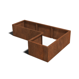 Cortenstaal plantenbak - L-vorm - 180 x 120 x 80 cm - Zonder bodemplaat