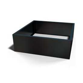 Stalen plantenbak - Vierkant - 100 x 100 x 60 cm - RAL9005 mat (zwart) - Met bodemplaat