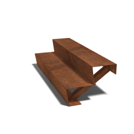 Cortenstaal tuintrap - 2-trede - 48 x 120 x 34 cm