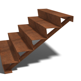 Cortenstaal tuintrap - 5-trede - 120 x 120 x 85 cm