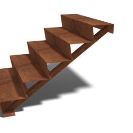 Cortenstaal tuintrap - 5-trede - 120 x 100 x 85 cm