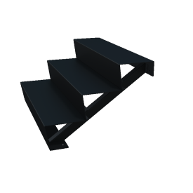 Zwarte trap 3-trede (breedte 100cm)