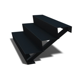 Zwarte trap 3-trede (breedte 120cm)
