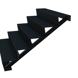 Zwarte trap 5-trede (breedte 120cm)