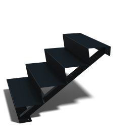 Zwarte trap 4-trede (breedte 80cm)