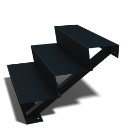 Zwarte trap 3-trede (breedte 80cm)