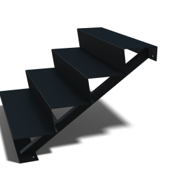 Zwarte trap 4-trede (breedte 100cm)