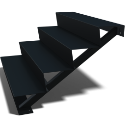 Stalen tuintrap - 4-trede - 96 x 120 x 68 cm - RAL9005 mat (zwart)