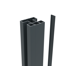 Boston alu Klikprofiel 6x24mm L-190cm RAL9005 tbv alu H paal L-190cm