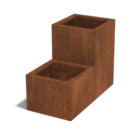 Cortenstaal plantenbak Vierkant Trapmodel II 40-bodemplaat