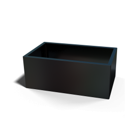 Stalen plantenbak - Rechthoek - 80 x 60 x 80 cm - RAL9005 mat (zwart) - Met bodemplaat - Met poten