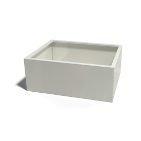 Stalen plantenbak - Rechthoek - 80 x 50 x 60 cm - RAL9010 mat (wit) - Met bodemplaat - Met poten