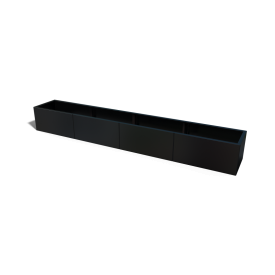 Stalen plantenbak XXL - Rechthoek - 500 x 60 x 60 cm - RAL9005 mat (zwart) - Zonder bodemplaat