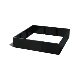 Stalen plantenbak XXL - Vierkant - 150 x 150 x 60 cm - RAL9005 mat (zwart) - Zonder bodemplaat