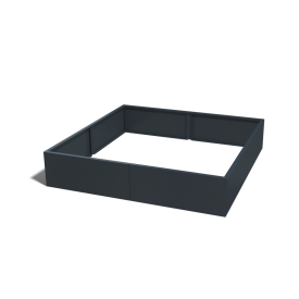Stalen plantenbak XXL - Vierkant - 200 x 200 x 100 cm - RAL7016 mat (antraciet grijs) - Zonder bodemplaat