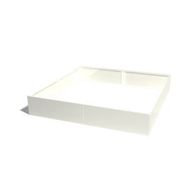 Stalen plantenbak XXL - Vierkant - 180 x 180 x 80 cm - RAL9010 mat (wit) - Zonder bodemplaat