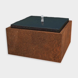 Cortenstaal watertafel - Orin - 80 x 80 x 40 cm - Zonder LED-verlichting