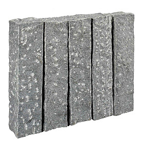 Palissades Tibet Dark Grey 75x12x12 cm 2x pineappled, 4x gekloofd