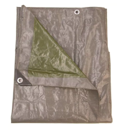 Dekzeil 140gr/m2 - 5 x 8 m, grijs/groen