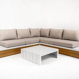Loungeset Ibiza Frost White/Beige
